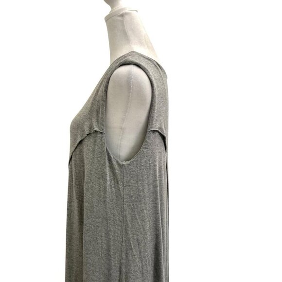 Soft Surroundings Asymmetrical Layered Jersey Knit Midi Dress Gray size Large - Picture 4 of 8
